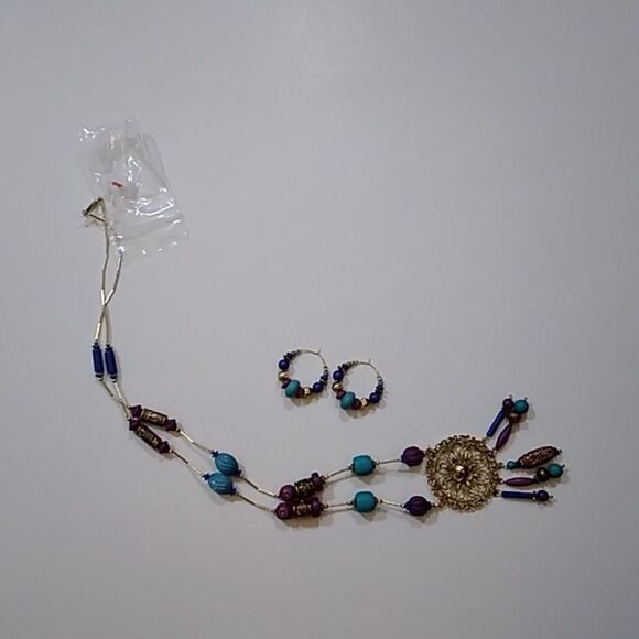 Set Handmade Women Necklace And Earrings - Picture 2 of 6